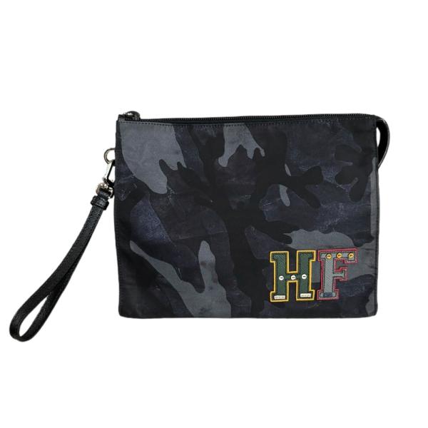 プラダ カモフラ柄テースト セカンドバッグ ナイロン 2NE789 ブラック メンズ PRADA  中古 PRADA（プラダ） カモフラ柄テースト セカンドバッグ ナイロン 2NE789