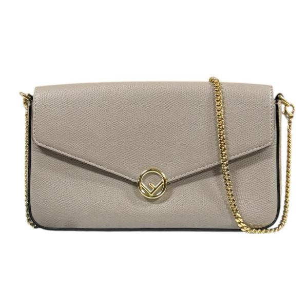 フェンディ エフイズ ショルダーバッグ カーフ 8BS032 ベージュ レディース FENDI  中古 FENDI（フェンディ） エフイズ ショルダーバッグ カーフ 8BS032