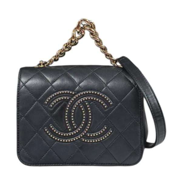マアココマア 様♡CHANEL デカココ　ブラック　ショルダーバッグ スタッズ CHANEL（シャネル） スタッズココマーク マトラッセ ショルダーバッグ