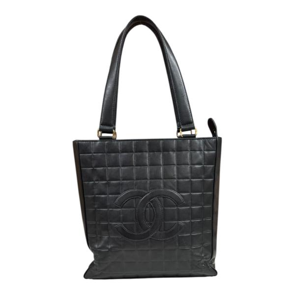 CHANEL（シャネル） チョコバー トートバッグ ラムスキン ブラック 