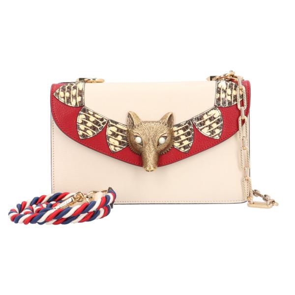 ✨極美品✨GUCCI GG 2way ショルダーバッグレザー ベージュ ロゴ金具 GUCCI グッチ フォックス Broche ショルダーバッグ レザー
