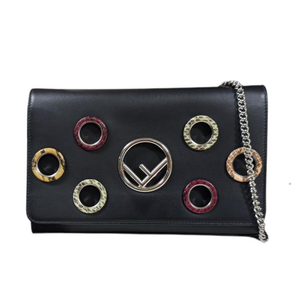 FENDI フェンディ ショルダーバッグ レザー 8BS004 ブラック  