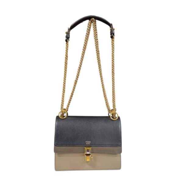 フェンディ ミニキャナイ ショルダーバッグ レザー 8MO381 ブラック レディース FENDI  中古 FENDI（フェンディ） ミニキャナイ ショルダーバッグ レザー 8MO381
