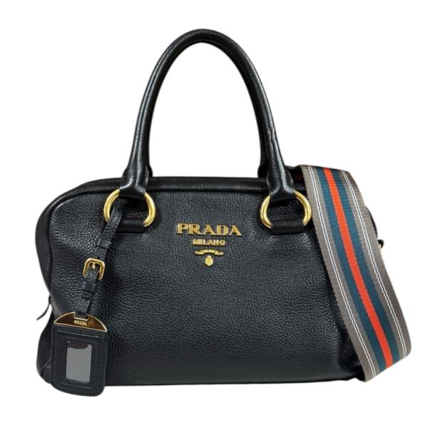 極美品　145 PRADA プラダ　ショルダーバッグ　ハンドバッグ　ブラック Yahoo!オークション - 極美品 PRADA プラダ ショルダーバッグ ブラック