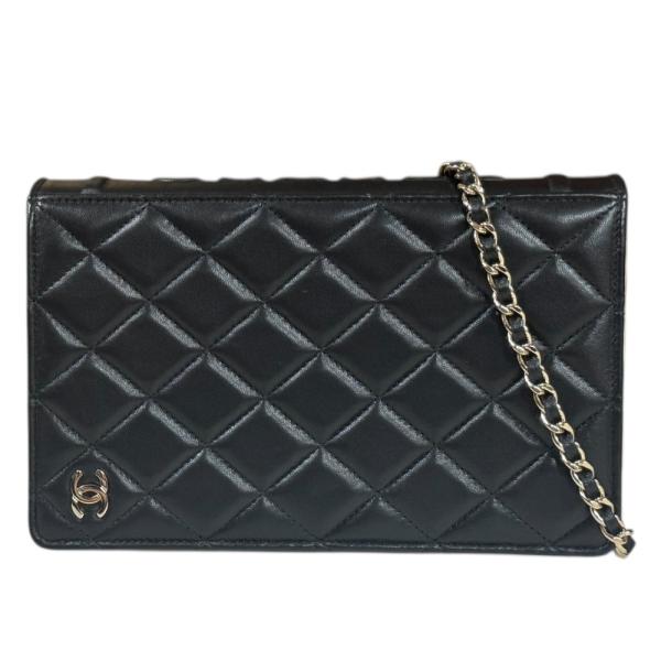 極 美品 シャネル マトラッセ ラムスキン チェーン ショルダーバッグ ブラック CHANEL シャネル マトラッセ ショルダーバッグ ラムスキン