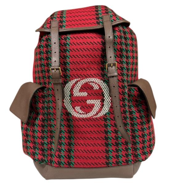 【希少/美品】GUCCI グッチ　ハウンドトゥース＆ストライプ　リュック GUCCI グッチ ハウンドトゥース＆ストライプ リュック