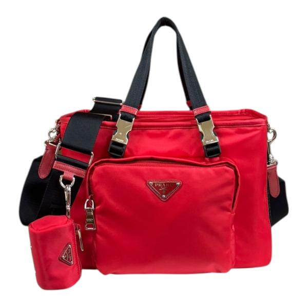 プラダ ワンショルダーバッグ ベロア ワインレッド プラダ（PRADA）新作バッグ【2020秋冬】