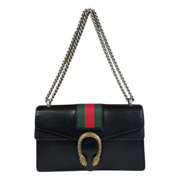 ★3日以内返品可★ 美品 GUCCI グッチ ディオニュソス チェーンショルダーバッグ 400249 ショルダーバッグ ブラック レザー レディース GUCCI（グッチ） ディオニュソス ショルダーバッグ レザー 400249