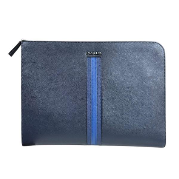 PRADA プラダ サフィアーノ クラッチバッグ レザー AV5841 ネイビー