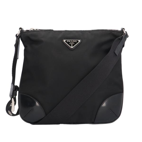【正規品】PRADA ナイロンメッセンジャーショルダーバッグ　ユニセックス PRADA（プラダ） ショルダーバッグ ナイロン BT0332 ブラック ユニ