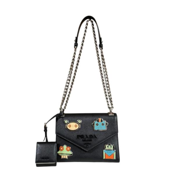 PRADA プラダ モノクローム ショルダーバッグ 1BD127 PRADA（プラダ） モノクローム ショルダーバッグ レザー 1BD127