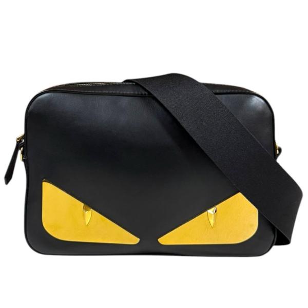 美品♡FENDI 黒 レザー ショルダーバッグ FENDI（フェンディ） バッグバグズ ショルダーバッグ レザー 7M0286