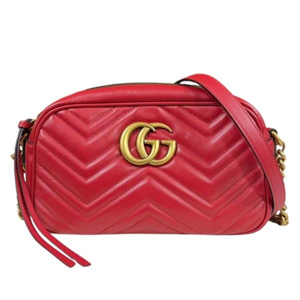 グッチ　Gucci GGパターン クラッチバッグ レッド　中古品 GUCCI グッチ GGマーモント ショルダーバッグ レザー 447632