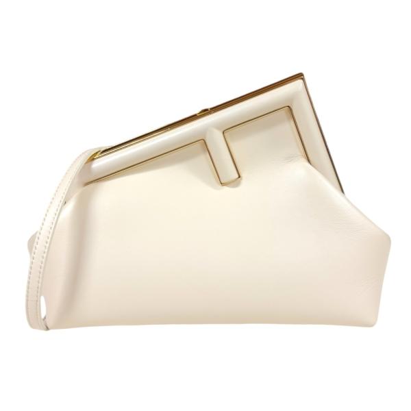フェンディ ファーストスモール ショルダーバッグ レザー 8BP129 ホワイト レディース FENDI  中古 FENDI（フェンディ） ファーストスモール ショルダーバッグ レザー