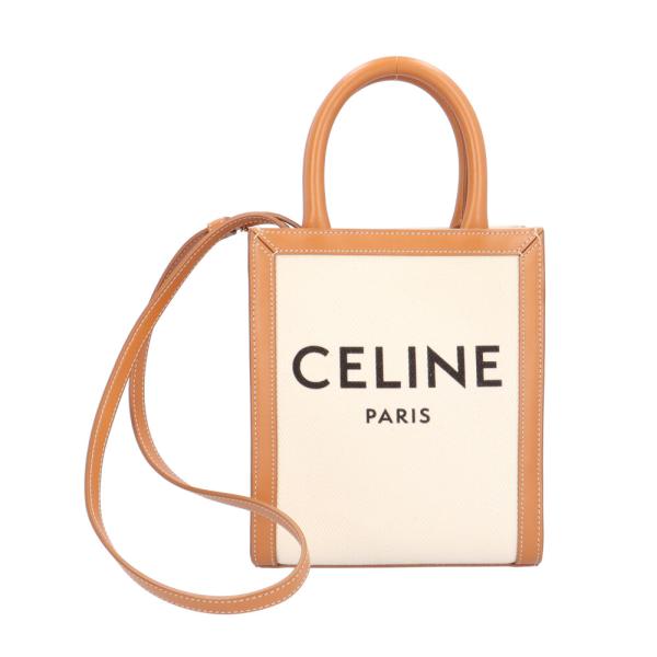 CELINE セリーヌ ミニバーティカルカバ ショルダーバッグ コットン