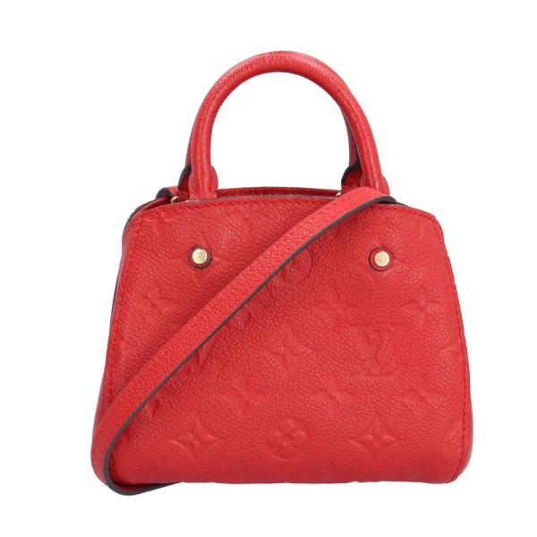 ルイヴィトン モンテーニュナノ ショルダーバッグ モノグラムアンプラント M50865 レッド レディース LOUIS VUITTON  中古 LOUIS VUITTON（ルイ・ヴィトン） モンテーニュナノ ショルダーバッグ