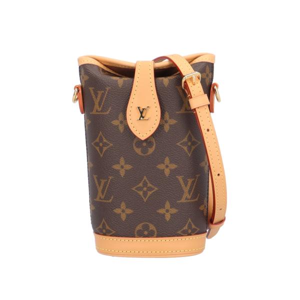 ルイヴィトン フォールド　ミーポーチ モノグラム ショルダーバッグ モノグラムキャンバス M80874 ブラウン レディース LOUIS VUITTON  中古 LOUIS VUITTON（ルイ・ヴィトン） フォールド ミーポーチ ショルダー
