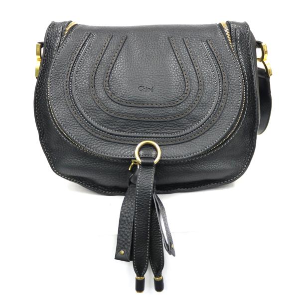 最終お値下げ✨　Chloé ブラックレザーショルダーバッグ CHLOE クロエ クロエC 2WAY ショルダーバッグ レザー レディース