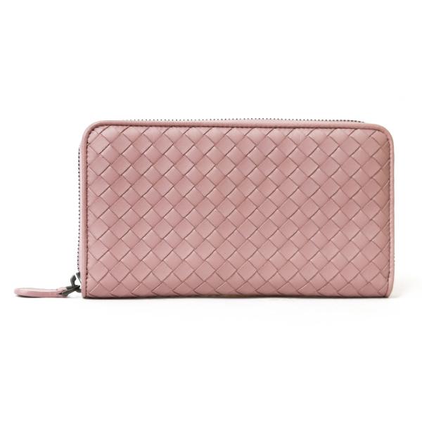 ボッテガヴェネタ 長財布 フラップウォレット イントレチャート ピンク レザー Bottega Veneta ボッテガヴェネタ 長財布 イントレチャート