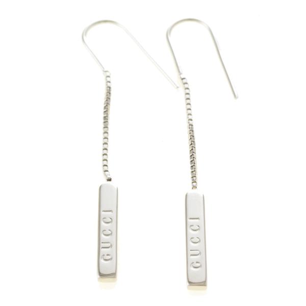 GUCCI（グッチ） ラリアット ピアス 18金 K18ホワイトゴールド 【中古
