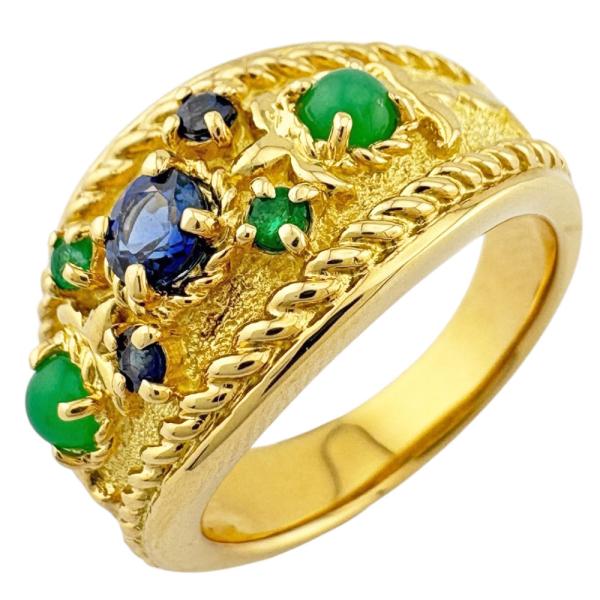 タサキ リング 指輪 10号 18金 K18イエローゴールド サファイア