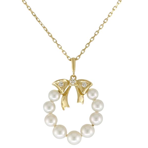 MIKIMOTO（ミキモト） ネックレス 18金 K18イエローゴールド アコヤ
