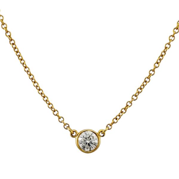 ティファニー　バイザヤードゴールド TIFFANY&Co. ティファニー バイザヤード 約0.14ct ネックレス 18