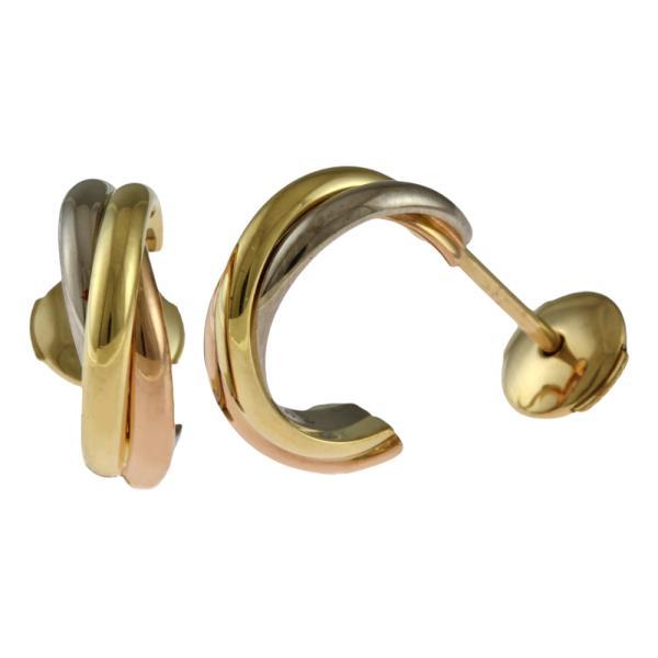 Cartier刻印あり トリニティピアス Cartier（カルティエ） トリニティ ピアス 18金 K18イエローゴールド