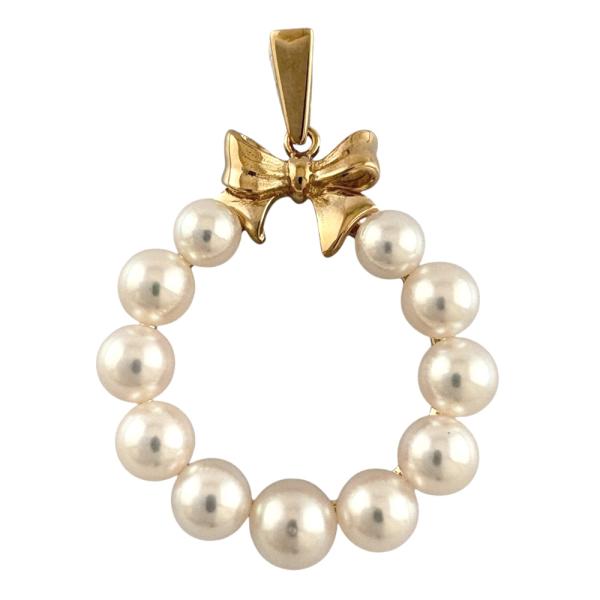 タサキ ペンダントトップ 18金 K18イエローゴールド アコヤパール