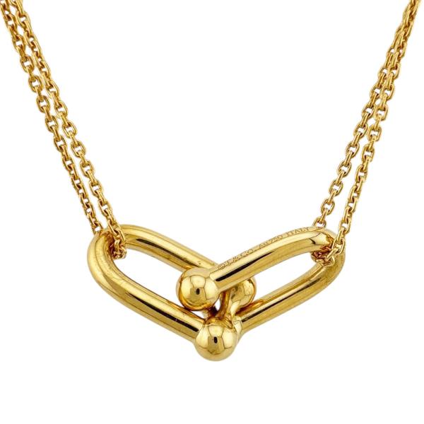 ティファニー 18金 イエローゴールド ダブルハート ネックレス TIFFANY&Co. ティファニー ダブルオープンハート ネックレス 18