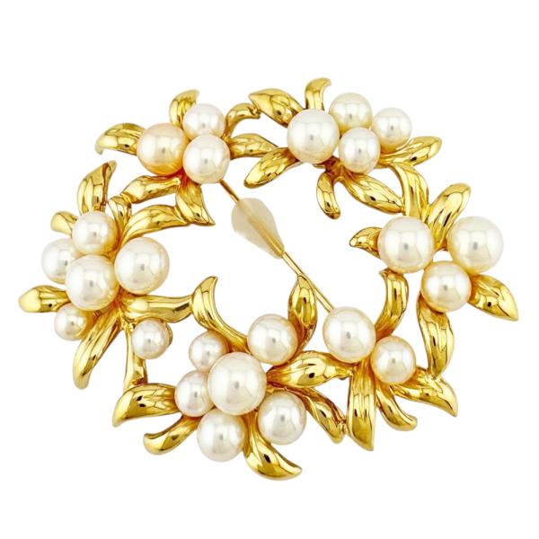 タサキ 0.82ctダイヤ×パール ブローチと帯留 K18 2WAY 美品 タサキ