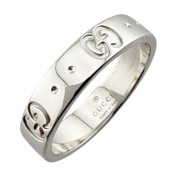 GUCCI（グッチ） アイコン リング 指輪 9号 18金 K18ホワイトゴールド