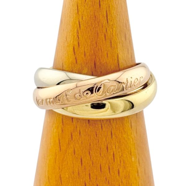 【超美品】カルティエ　トリニティ SM リング　スリーゴールド サイズ58 カルティエ トリニティ スリーカラー リング K18YG K18PG #53 箱・保証