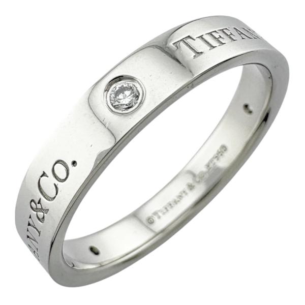 【超美品】ティファニー　3Pダイヤモンド　フラットバンド　リング　プラチナ ティファニー(Tiffany) フラットバンドリング 3P ダイヤモンド