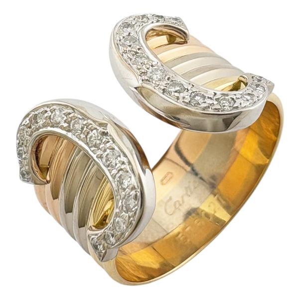 ❤️正規品❤️Cartier K18ゴールドリング ダイヤモンド装飾 16号 Cartier カルティエ 2C リング 指輪 16号 18金 K18イエロー