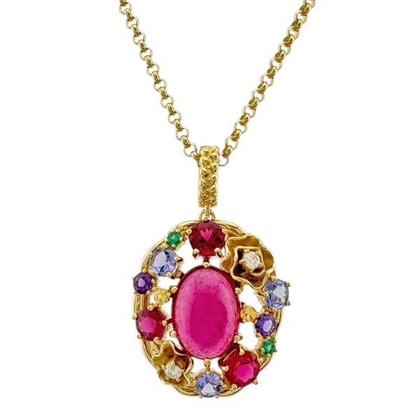 タサキ ネックレス 18金 K18イエローゴールド ダイヤモンド レディース