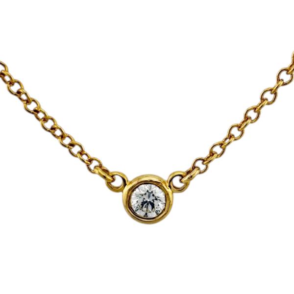 ティファニー バイザヤード ネックレス ダイヤモンド 18k 現行品 TIFFANY&Co.（ティファニー） バイザヤード 約0.05ct ネックレス 18金