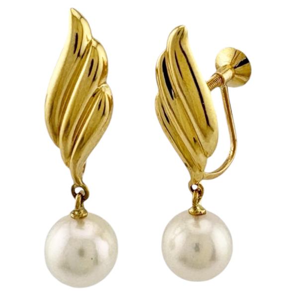 MIKIMOTO（ミキモト） イヤリング 18金 K18イエローゴールド アコヤ