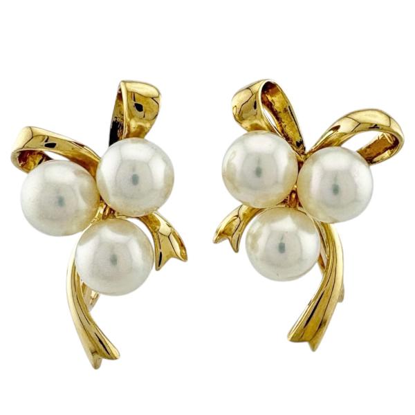 MIKIMOTO（ミキモト） イヤリング 18金 K18イエローゴールド アコヤ