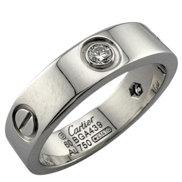 Cartier（カルティエ） ラブ ハーフダイヤ リング 指輪 19.5号 18金