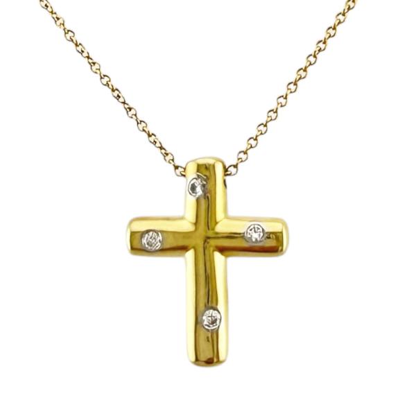 TIFFANY&Co.（ティファニー） ドッツクロス ネックレス 18金 K18