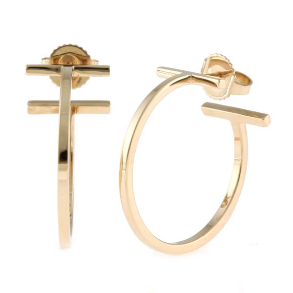 TIFFANY&Co.（ティファニー） K18PG ピアス Tワイヤー ミディアム