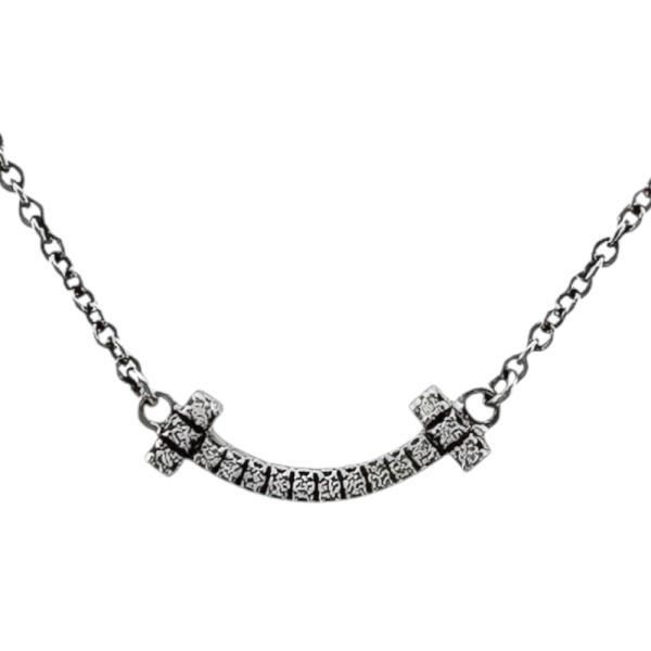 k18ホワイトゴールド✨ダイヤ0.3ctスマイルネックレス✨ハート❤️キュー鑑付❣️ TIFFANY&Co.（ティファニー） Tスマイル ネックレス 18金 K18ホワイト