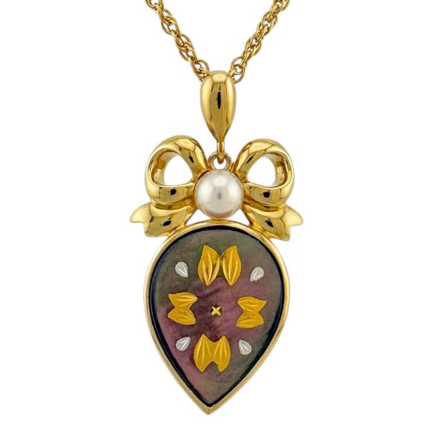 希少　MIKIMOTO ミキモト　ピクウェ　シェル.パール　イヤリングK18刻印 MIKIMOTO（ミキモト） ピクウェ ネックレス 18金 K18イエローゴールド