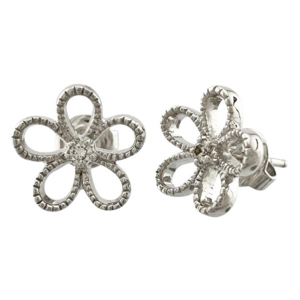 MIKIMOTO（ミキモト） ピアス 18金 K18ホワイトゴールド ダイヤモンド