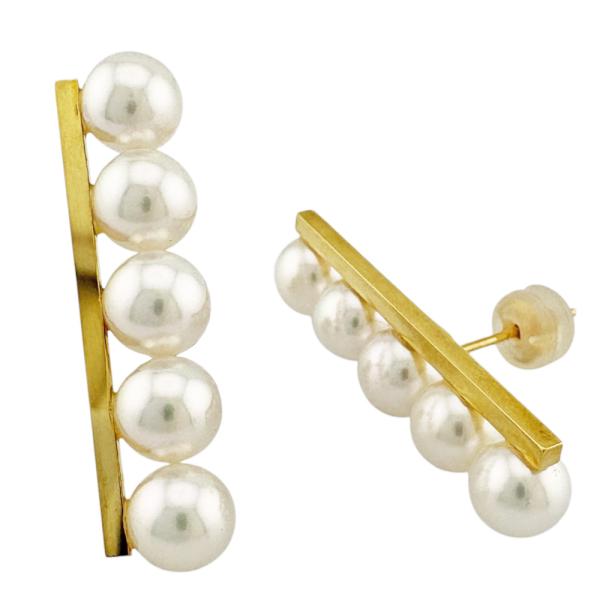 タサキ バランスプラス ピアス 18金 K18イエローゴールド パール