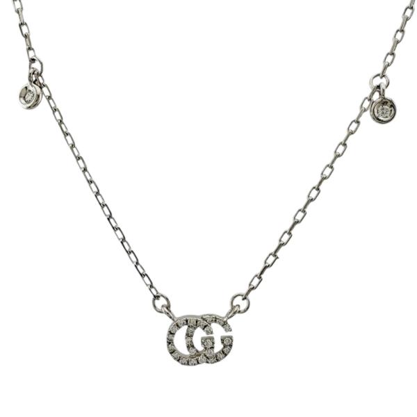 GUCCI ランニング ホワイトゴールド 18K ネックレス シルバー GUCCI（グッチ） GGランニング ネックレス 18金 K18ホワイトゴールド