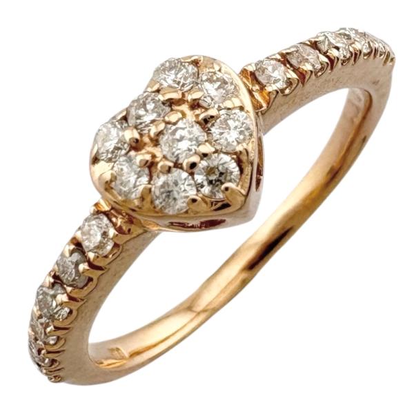 リング 指輪 9号 18金 K18イエローゴールド ピンクオパール レディース  