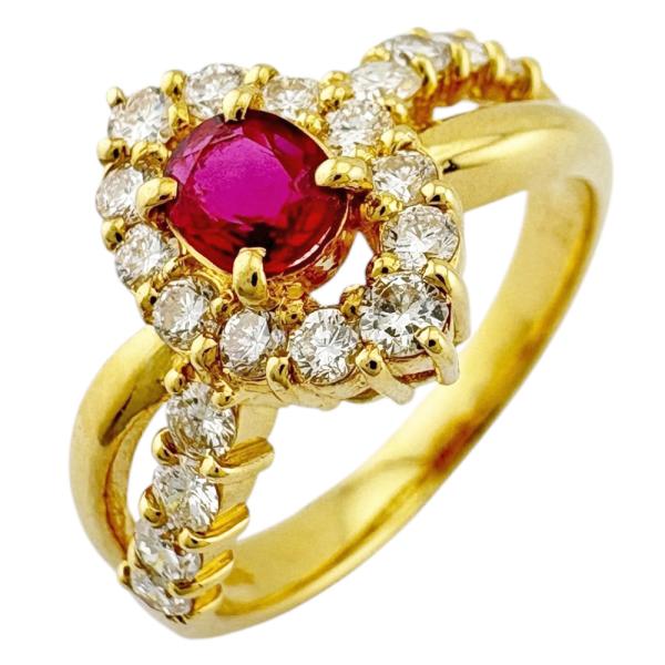 リング 指輪 14号 18金 K18イエローゴールド レディース 中古 美品