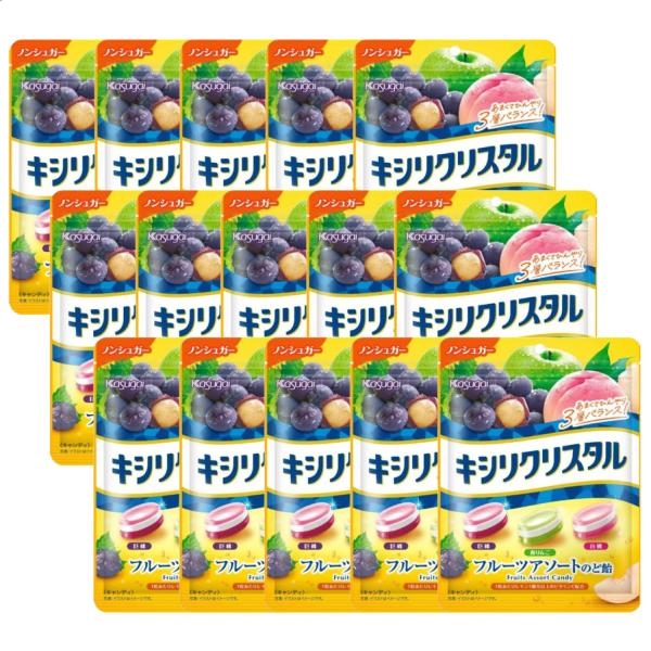 春日井製菓 キシリクリスタル フルーツアソート のど飴 ×15